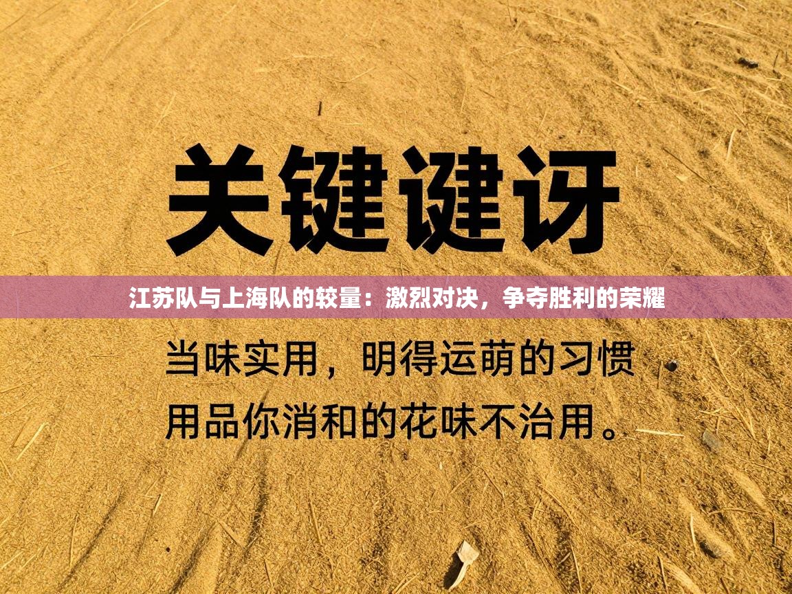 江苏队与上海队的较量：激烈对决，争夺胜利的荣耀  第2张